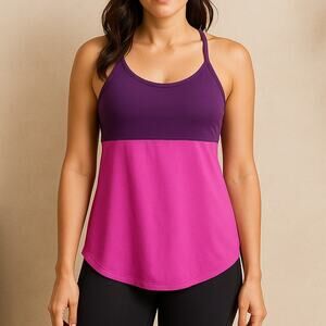 Lucy Purple Pink Built In Bra Tank Top Women’s Medium Yoga Gym